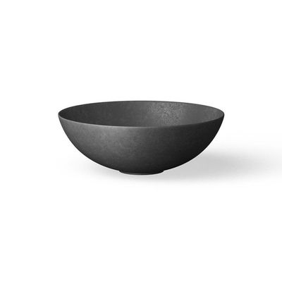 Looox Ceramic raw waskom - 40cm - rond - zwart wwk40zw