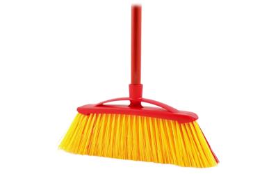 Vileda 112091 bezem Buiten Zwart, Rood, Geel Zachte/harde haren Polyethyleentereftalaat (PET)