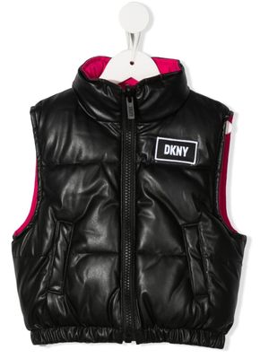 Dkny Kids gilet réversible à logo imprimé - Noir