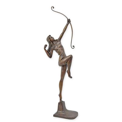 A BRONZE SCULPTURE OF AN AMAZON ARCHER