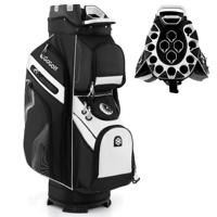 Golfbag met 14 Vakken & Draagriem & Regenhoes & 11 Zakken Lichtgewicht Golfkar tas Zwart