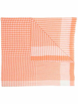 Faliero Sarti écharpe à carreaux - Orange