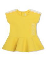 BOSS Kidswear robe en coton à logo imprimé - Jaune