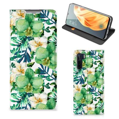 OPPO Reno3 | A91 Smart Cover Orchidee Groen OPPO Reno3 | A91 Smart Cover Orchidee Groen