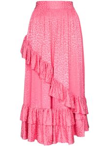 Batsheva jupe mi-longue volantée - Rose