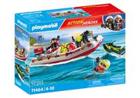 PLAYMOBIL City Action - Brandweerboot met waterscooter constructiespeelgoed 71464 - thumbnail