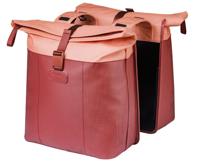 Dubbele fietstas Basil Vive 28-35L 14 x 30 x 38 cm - bordeaux/roze