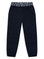 Versace Kids pantalon de jogging à taille Greca - Bleu