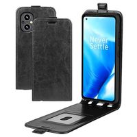 OnePlus Nord N20 5G Verticale Flip Case met Kaarthouder - Zwart - thumbnail