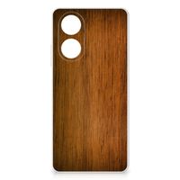 OPPO A58 4G Bumper Hoesje Donker Hout