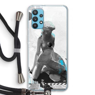 I will not feel a thing: Samsung Galaxy A32 4G Transparant Hoesje met koord