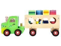 Houten vrachtwagen met aanhanger (Houten vorm vrachtwagen)