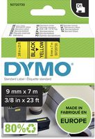 Dymo D1 tape 9 mm, zwart op geel Dymo D1 tape 9 mm, zwart op geel