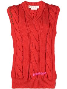 Marni débardeur asymétrique en maille torsadée - Rouge