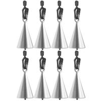 Tafelkleedgewichtjes - 8x - zilveren kegels - Tafelkleedhangers - Tafelzeilgewichtjes