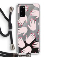 Hands pink: Samsung Galaxy S20 Transparant Hoesje met koord