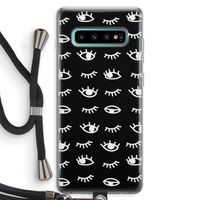 Eye pattern #3: Samsung Galaxy S10 Plus Transparant Hoesje met koord