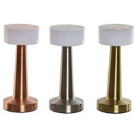 Bureaulamp Home ESPRIT Koper Gouden Zilverkleurig 9 x 9 x 21 cm (3 Stuks)