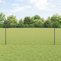VidaXL Hek met paal grijs 1 x 10 m staal en pvc