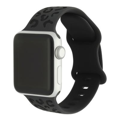 Apple Watch Siliconen Luipaard Wild Band - Zwart Diepgrijs - 38, 40, 41 & 42mm Apple Watch Siliconen Luipaard Wild Band - Zwart Diepgrijs - 38, 40, 41 & 42mm