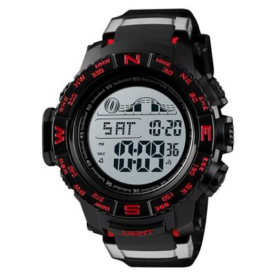 SKMEI 1380 mannen modieuze outdoor 50m waterdichte digitale horloge grote wijzerplaat sport polshorloge (rood)