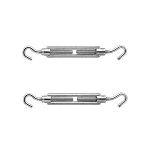 2x stuks spanschroeven / draadspanner RVS 9 cm