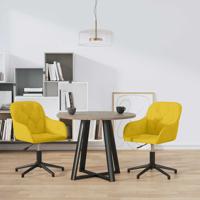 Eetkamerstoelen draaibaar 2 st fluweel geel