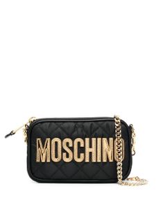 Moschino sac porté épaule matelassé à patch logo - Noir