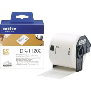 Brother DK-11202 Rol met etiketten 62 x 100 mm Papier Wit 300 stuk(s) Permanent hechtend DK11202 Verzendetiketten