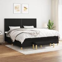 Boxspring met matras stof zwart 200x200 cm