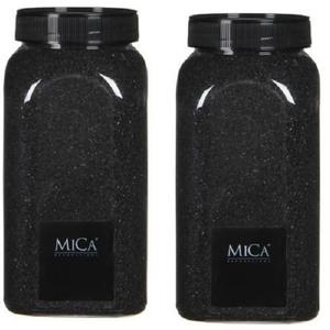 Mica Decorations deco Zand - 2x - 1 kg - zwart - hoby zandkorrels