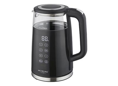 Michelino Digitale waterkoker 1,7L - Touchscreen zijkant - 2200W - Zwart