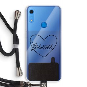 Forever heart black: Huawei Y6s Transparant Hoesje met koord