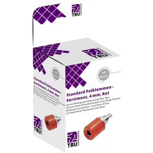 TRU COMPONENTS Assortiment laboratoriumconnectoren Bus, inbouw verticaal Rood 10 stuk(s)