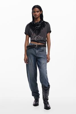 Versleten Boyfriend Denim - BLUE - 38