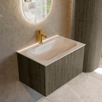 Badmeubel Mondiaz Kurve-Dlux | 70 cm | Meubelkleur Shadow | Wastafelkleur Meli | Solid surface | Wasbak midden spoelbak | 1 kraangat