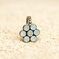 Dolce Luna Verzilverde Damesring met Swarovski-elementen - Bloemvormig Design 52