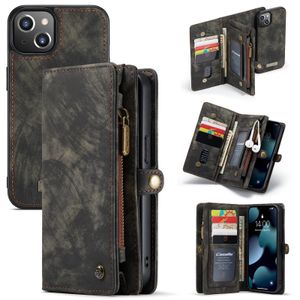 Caseme - vintage 2 in 1 portemonnee hoes - iPhone 13 Mini - Zwart