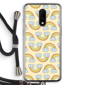 Regenboog: OnePlus 7 Transparant Hoesje met koord