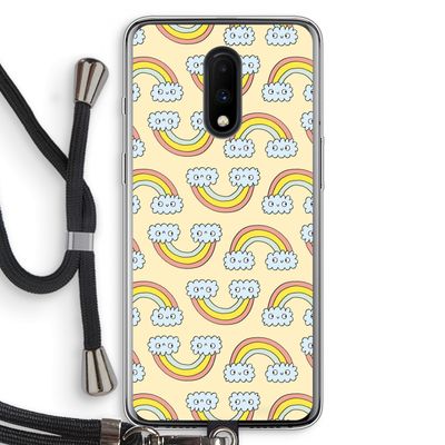 Regenboog: OnePlus 7 Transparant Hoesje met koord