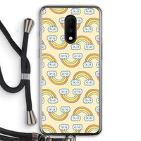Regenboog: OnePlus 7 Transparant Hoesje met koord