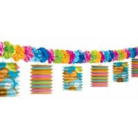 Amscan Lampionnen slinger - 1x - 6 lampionnetjes - 370 cm - hawaii versiering