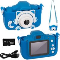 Kruzzel full HD digitale camera voor kinderen - Met meegeleverde mini SD kaart - Camera kinderen - Blauw - thumbnail