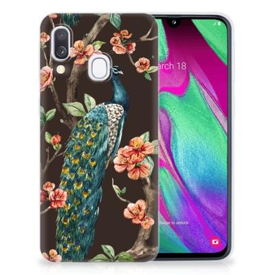 Samsung Galaxy A40 | TPU Hoesje | Pauw met Bloemen