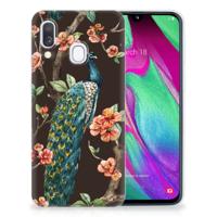 Samsung Galaxy A40 | TPU Hoesje | Pauw met Bloemen