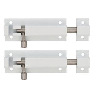 AMIG schuifslot - 4x - aluminium - 10 cm - wit - deur - schutting - raam - Grendels