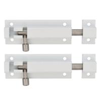 AMIG schuifslot - 2x - aluminium - 10 cm - wit - deur - schutting - raam - Grendels - thumbnail