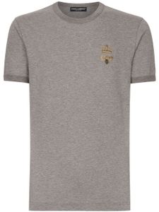 Dolce & Gabbana t-shirt en coton à broderies - Tons neutres