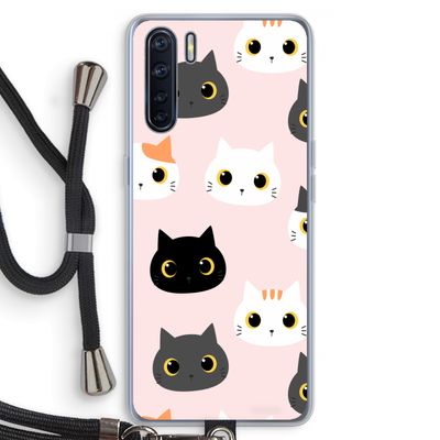 Katten: Oppo A91 Transparant Hoesje met koord