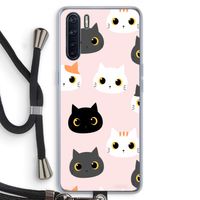 Katten: Oppo A91 Transparant Hoesje met koord